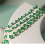 Green Onyx Baroque Pearl Necklace Multilayer Long Sweater Chain - floysun