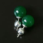 Green Onyx Stud Earrings - floysun