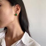 Green Onyx Stud Earrings - floysun