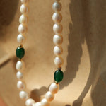 Green Stone Shaped Pearl Necklace - floysun