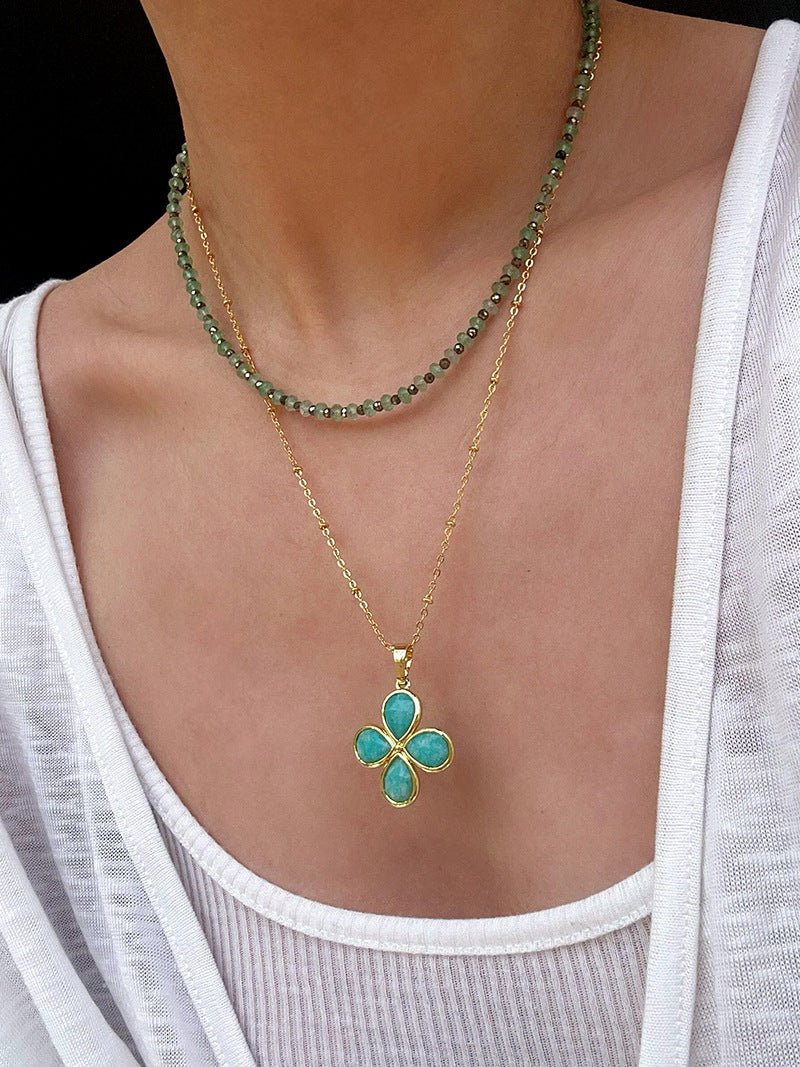 Green Strawberry Quartz Beaded Necklace - floysun