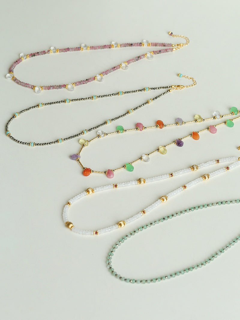 Green Strawberry Quartz Beaded Necklace - floysun