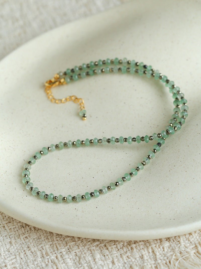 Green Strawberry Quartz Beaded Necklace - floysun