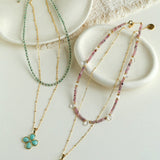 Green Strawberry Quartz Beaded Necklace - floysun