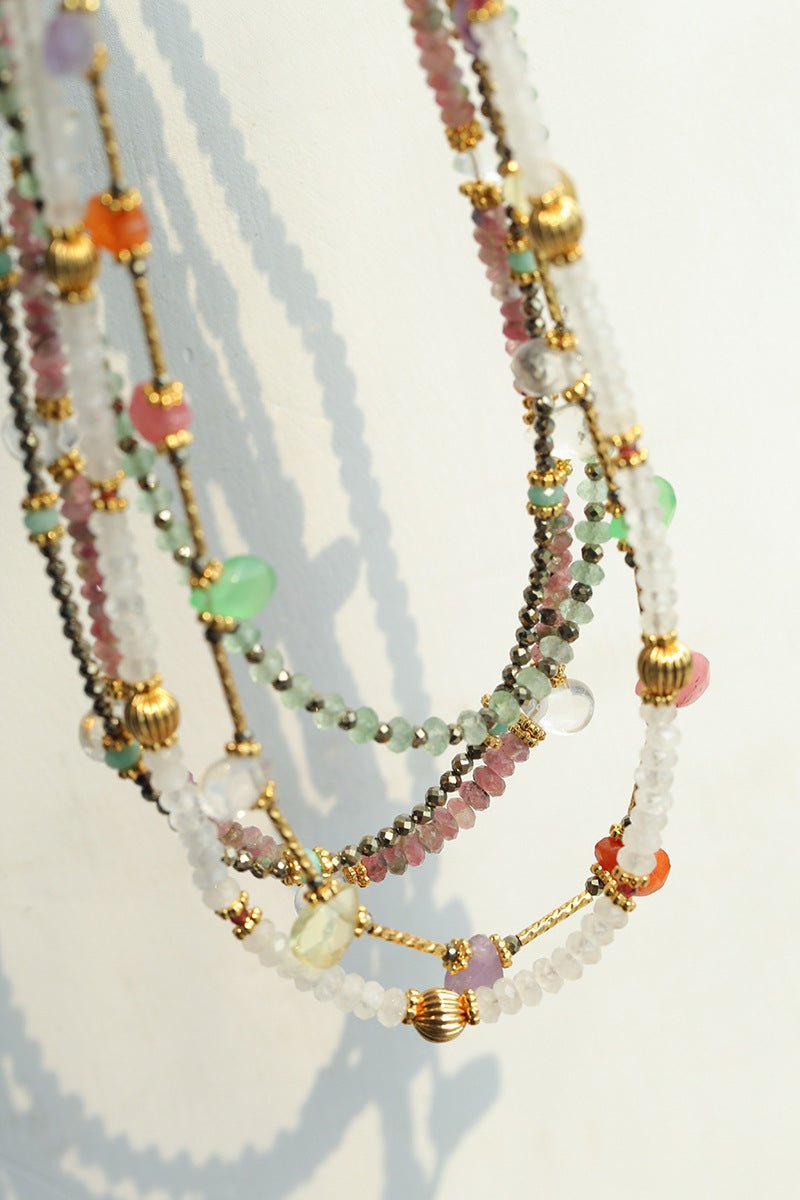 Green Strawberry Quartz Beaded Necklace - floysun