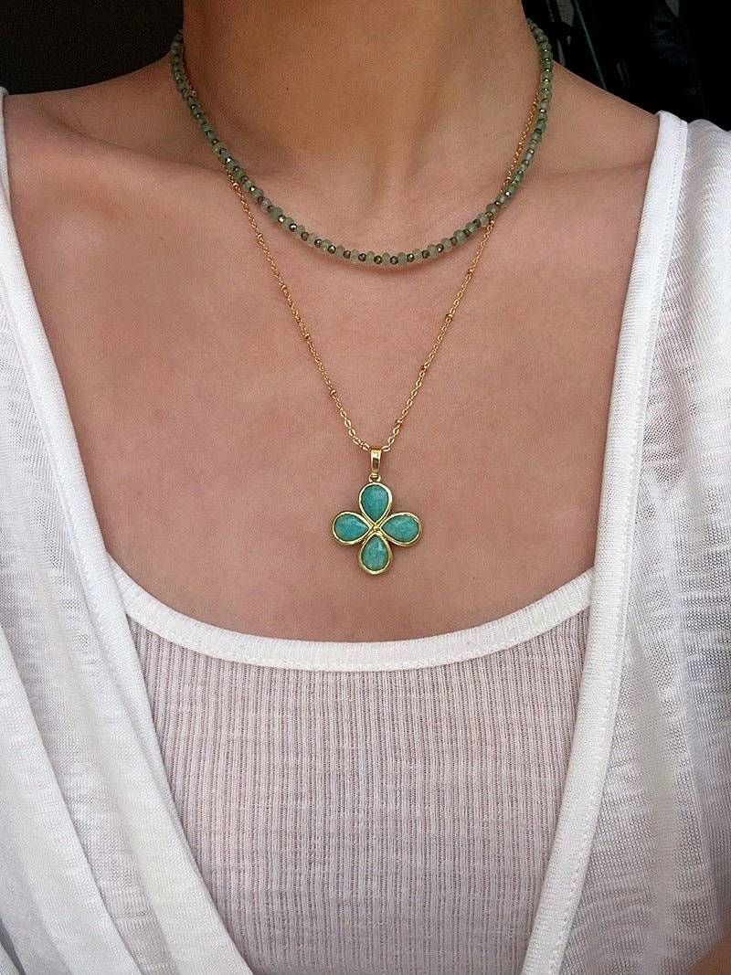 Green Strawberry Quartz Beaded Necklace - floysun