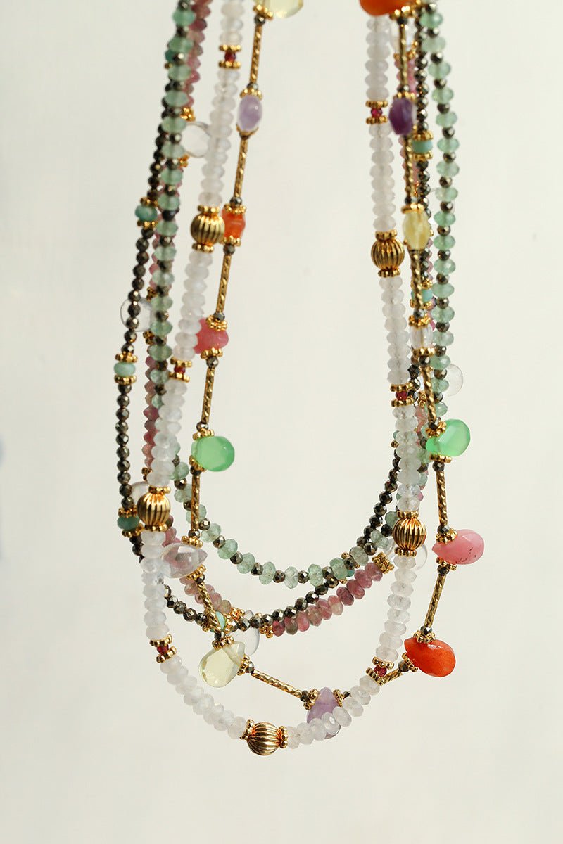 Green Strawberry Quartz Beaded Necklace - floysun