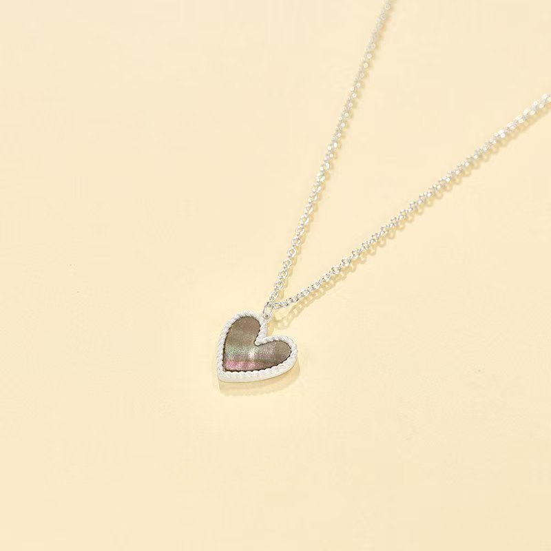 Grey Mother of Pearl Heart Necklace - floysun