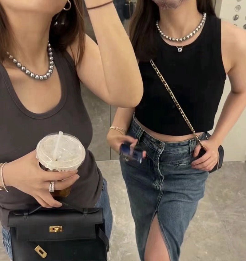 Grey Pearl Ingot Clasp Necklace - floysun