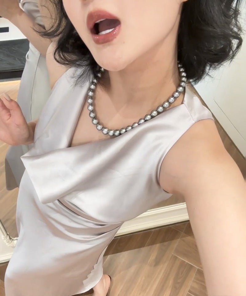 Grey Pearl Ingot Clasp Necklace - floysun