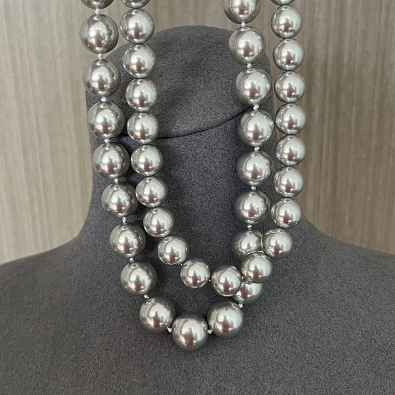 Grey Pearl Ingot Clasp Necklace - floysun