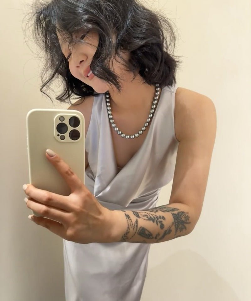 Grey Pearl Ingot Clasp Necklace - floysun