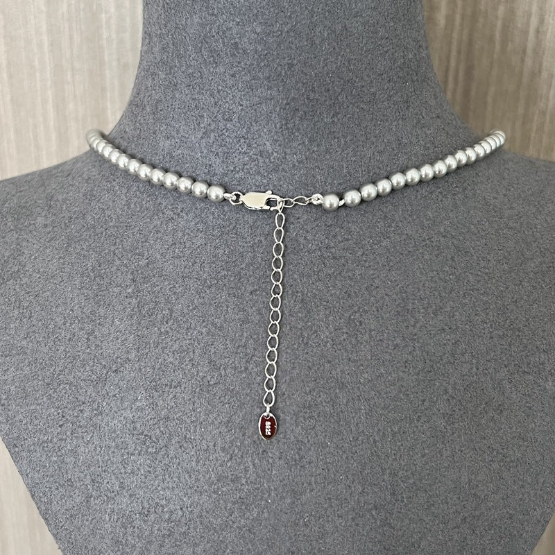 Grey Pearl Ingot Clasp Necklace - floysun