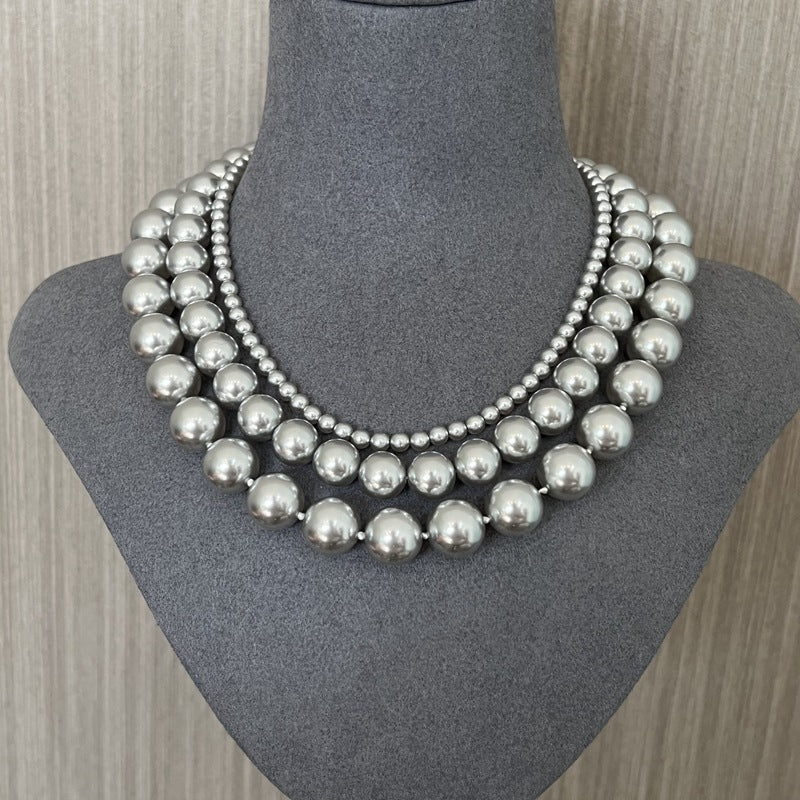 Grey Pearl Ingot Clasp Necklace - floysun