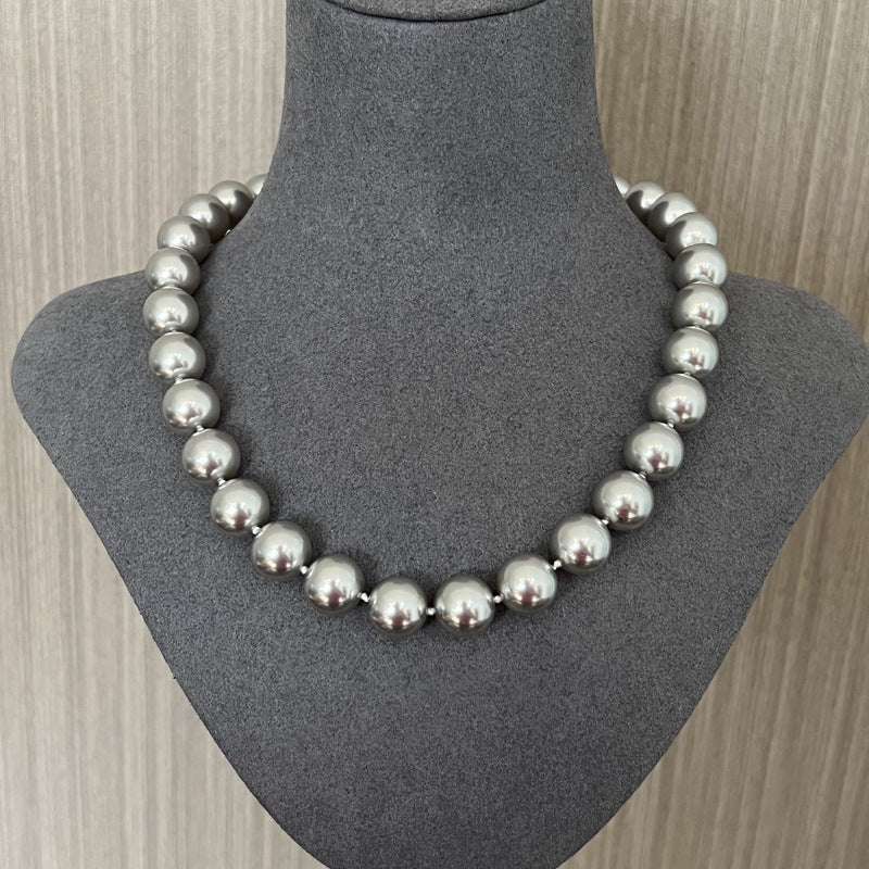 Grey Pearl Ingot Clasp Necklace - floysun