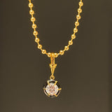 Gun - black Round CZ Pendant Necklace - floysun