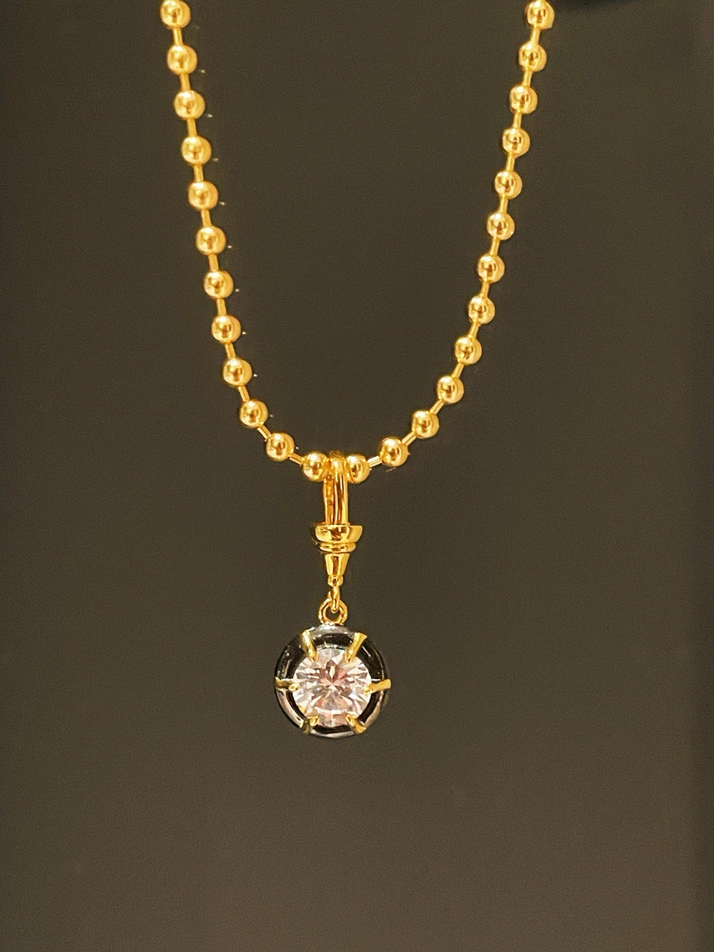 Gun - black Round CZ Pendant Necklace - floysun