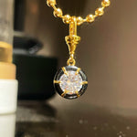 Gun - black Round CZ Pendant Necklace - floysun