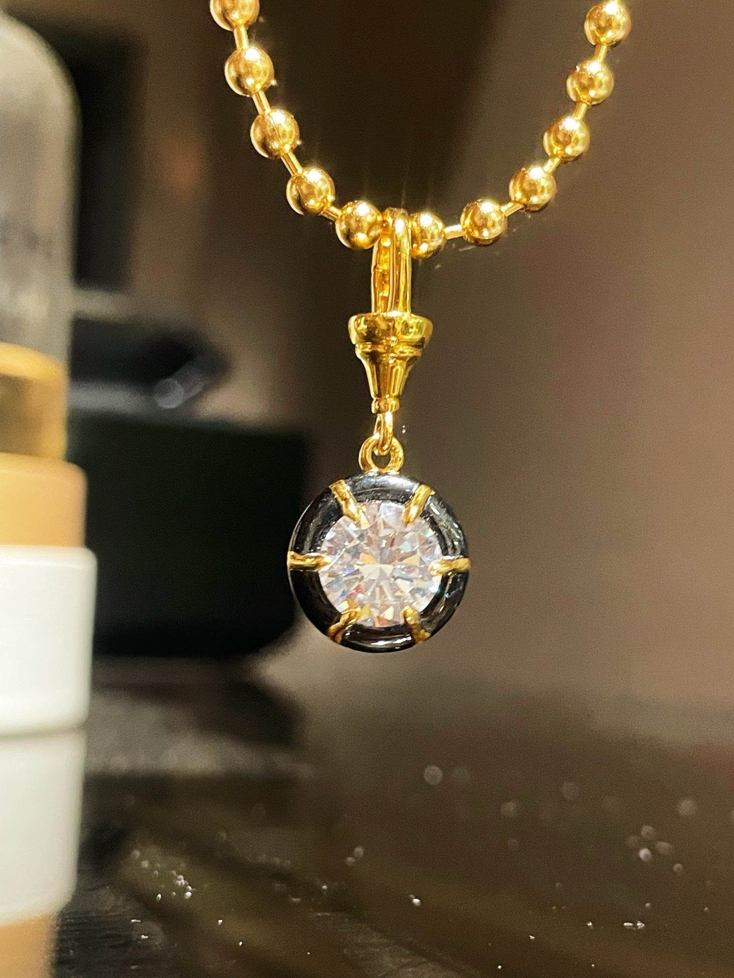 Gun - black Round CZ Pendant Necklace - floysun