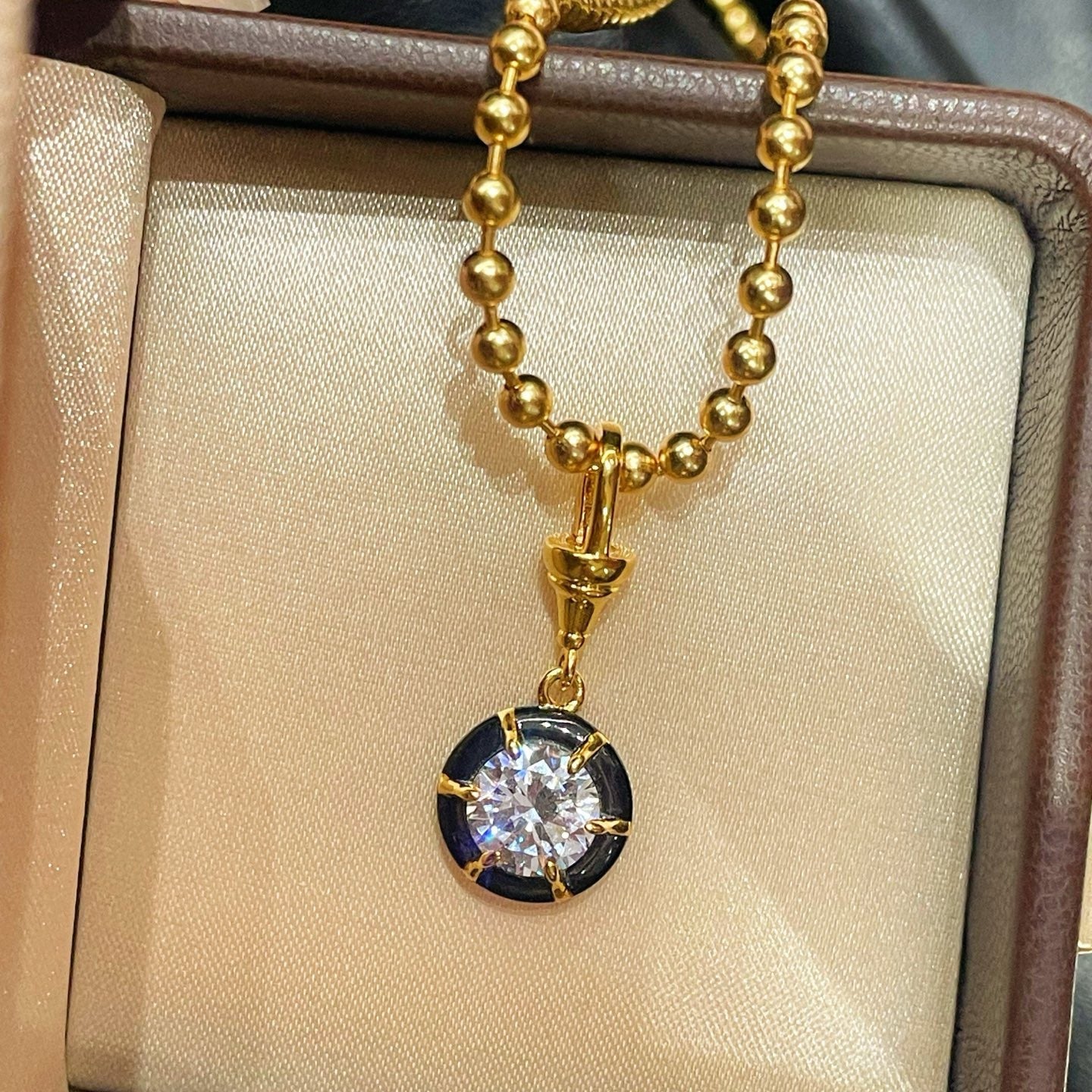 Gun - black Round CZ Pendant Necklace - floysun