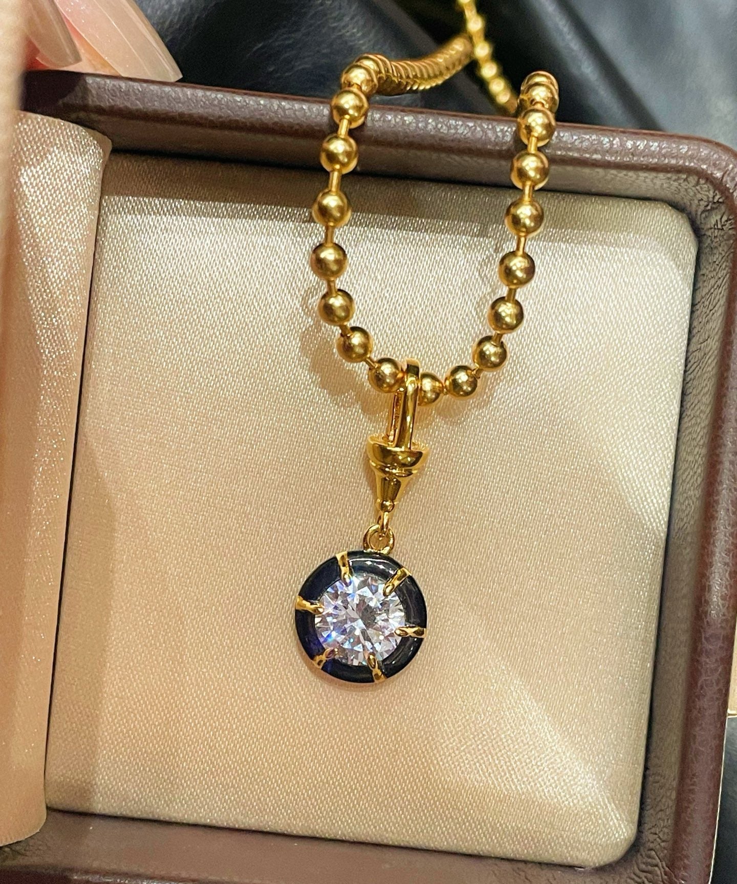 Gun - black Round CZ Pendant Necklace - floysun