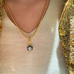 Gun - black Round CZ Pendant Necklace - floysun