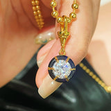 Gun - black Round CZ Pendant Necklace - floysun