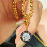 Gun - black Round CZ Pendant Necklace - floysun