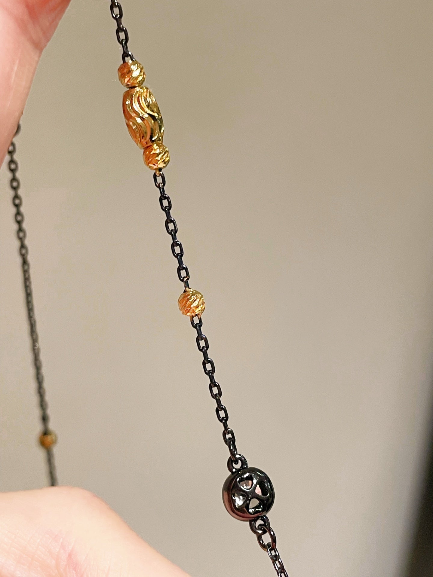 Gunmetal Emerald Teardrop Pendant Necklace - floysun