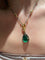 Gunmetal Emerald Teardrop Pendant Necklace - floysun