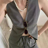 Half & Half Black Ebony Wood and Brushed Sterling Silver Necklace - floysun