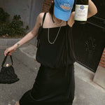Half & Half Black Ebony Wood and Brushed Sterling Silver Necklace - floysun