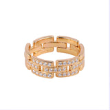 Half Pavé Tank Link Statement Ring - floysun