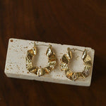 Hammered Ripple Texture Hoop Earrings - floysun