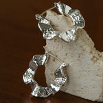Hammered Ripple Texture Hoop Earrings - floysun