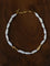 Hammered Textured Metal Spacer Baroque Toothpick Pearl Necklace - floysun