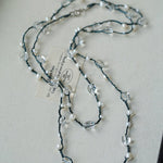 Hand-Braided Freshwater Pearl & Clear Quartz Necklace - floysun