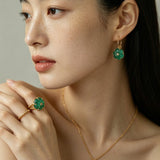 Hand - Carved Glass Flower Drop Earrings - floysun