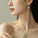 Hand - Carved Glass Flower Drop Earrings - floysun