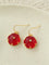 Hand - Carved Glass Flower Drop Earrings - floysun