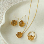 Hand - Carved Glass Flower Drop Earrings - floysun