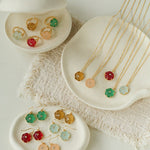 Hand - Carved Glass Flower Drop Earrings - floysun