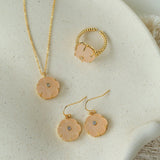 Hand - Carved Glass Flower Drop Earrings - floysun