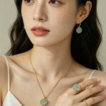 Hand - Carved Glass Flower Drop Earrings - floysun