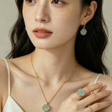 Hand - Carved Glass Flower Drop Earrings - floysun