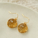 Hand - Carved Glass Flower Drop Earrings - floysun