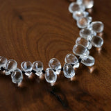 Hand-Knotted Teardrop Glass Bead Choker Necklace - floysun