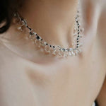 Hand-Knotted Teardrop Glass Bead Choker Necklace - floysun