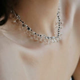 Hand-Knotted Teardrop Glass Bead Choker Necklace - floysun