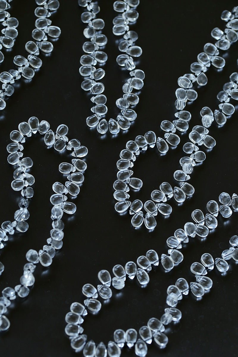 Hand-Knotted Teardrop Glass Bead Choker Necklace - floysun